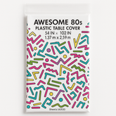 Awesome '80s Plastic Table Cover - Bold Memphis Design, 54x102-Inch